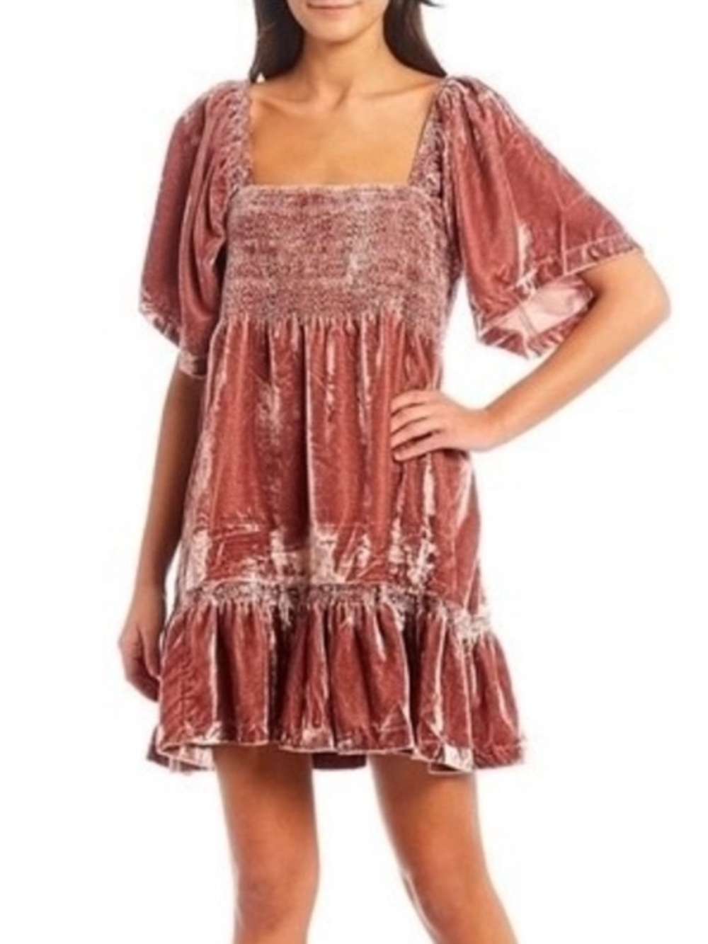 NWT Free People Easy to Love Crushed Velvet Dress